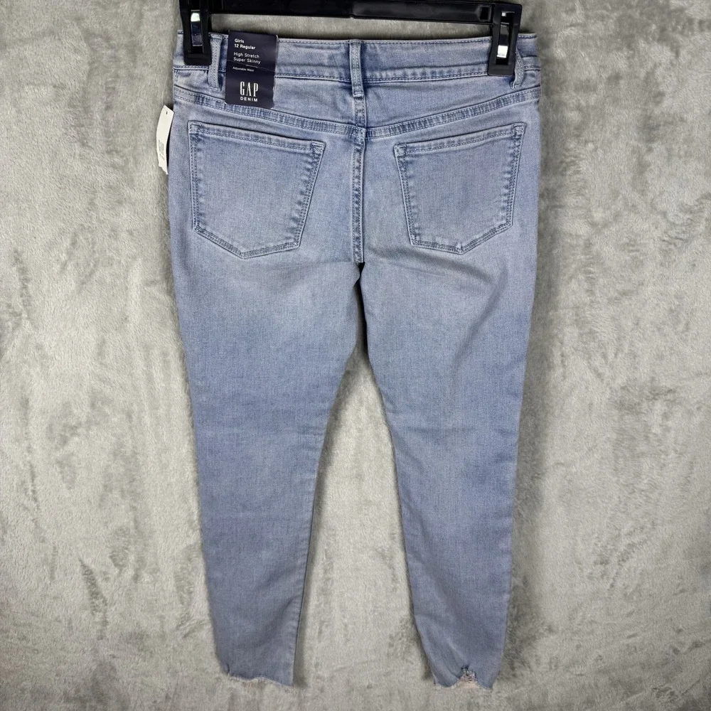 GAP Girls High Stretch Super Skinny Jeans Sz 12 Light Bling‎ LOVE NWT